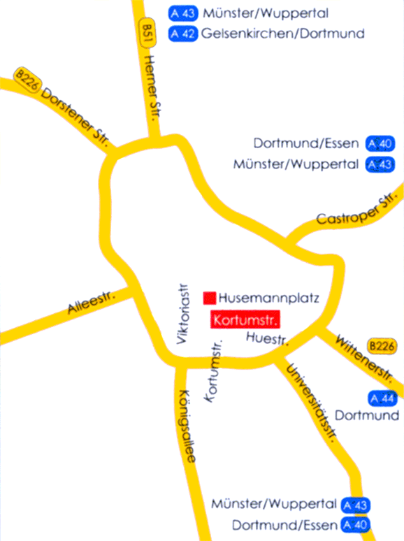 Anfahrtsplan Standort Bochum Innenstadt