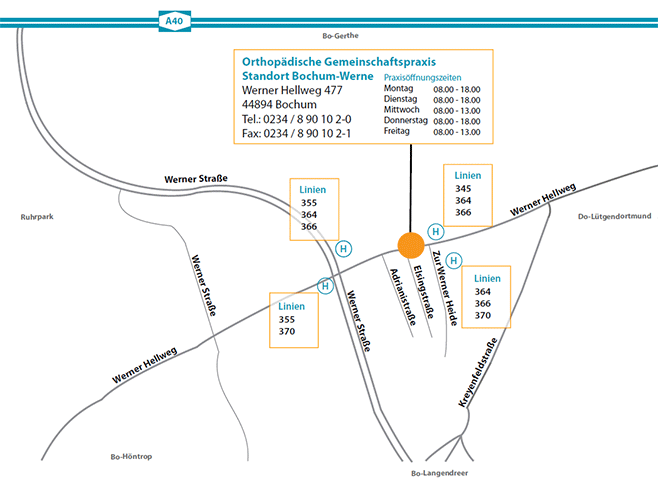 Anfahrtsplan Standort Bochum Werne